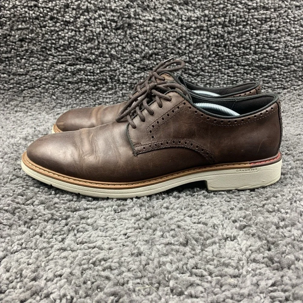Cole Haan Grand Go-To Brown Leather Comfort Oxfords Shoes Mens 11 M C35083